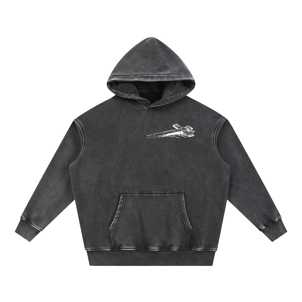Snow Wash Fleece Oversize Hoodie