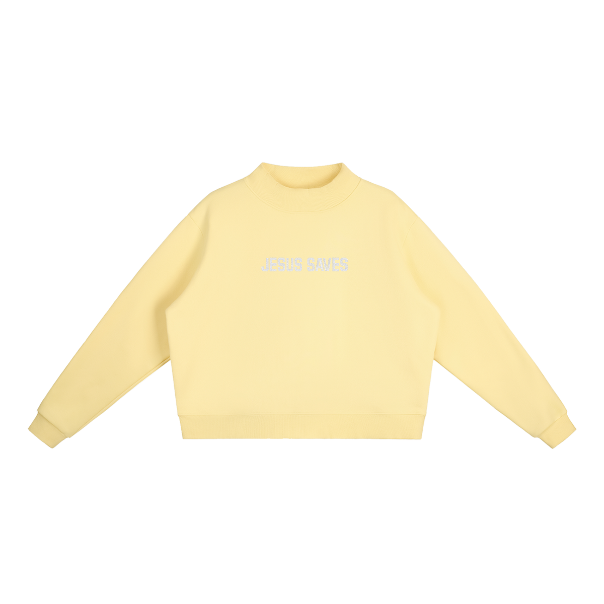 Essential Fleece Mock-Neck Crew Sweatshirt